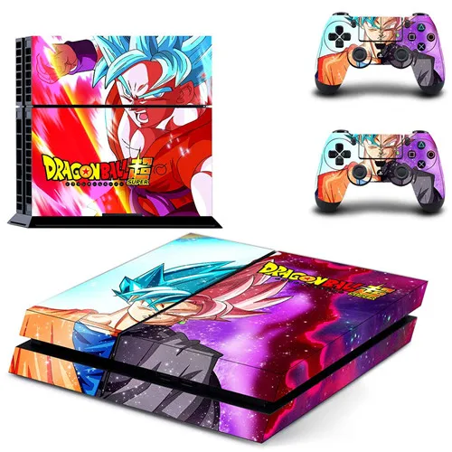 Dragon Ball Z Super Full Cover Faceplates PS4 Skin Sticker Decal For PlayStation 4 Console& Controllers PS4 Skin Sticker Vinyl - Цвет: QPTM0024
