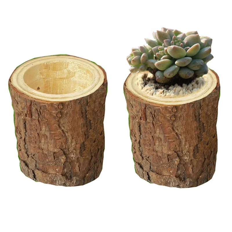 

Cute Mini Wooden Round Plastic Plant Flower Pot Garden Home Office Decor Planter Small Bonsai Pots Home Decoration Dropship