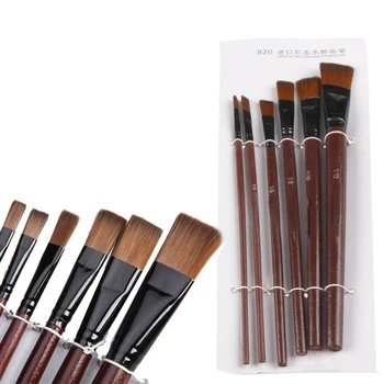 

1 Set/6 Pcs Artists Brushes Nylon Acrylic Oil Paint Brushes For Artist Supplies Watercolor Set Painting Supplies