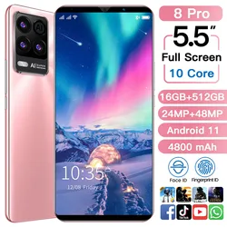 Global Version of 8Pro 5.5 inch 16GB+512GB 4800mAh Face Unlock Dual Card Dual Standby