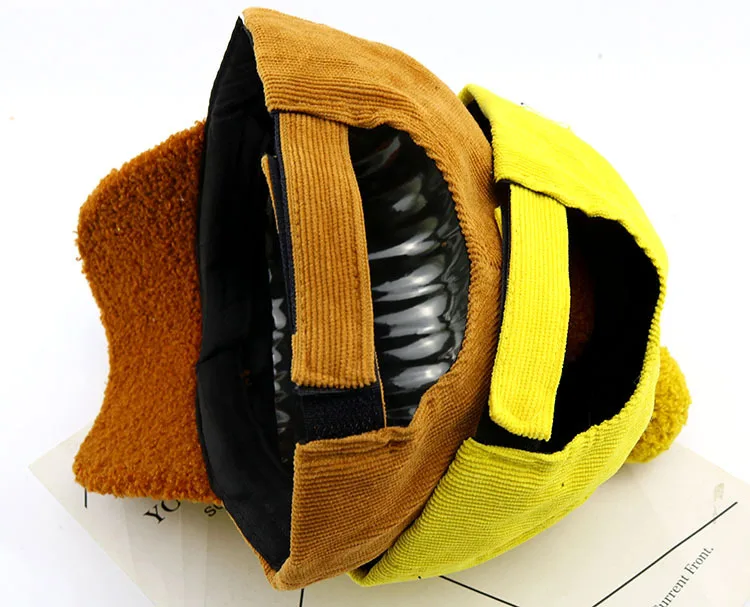 Baby boy girl hat ABC corduroy baseball cap autumn and winter new children's hat Korean ball pompom caps kids photography props
