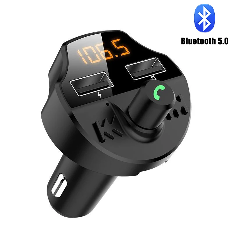 

Bluetooth Handsfree FM Transmitter Dual USB Car Charger For Smart Device Music Player Car Accessories Support Voice Navigation