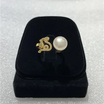 

JYX Rat Chinese Zodiac Signs Pearl Ring 12 symbolic animals Rings 9.5-10mm AAA natural pearl adjustable style