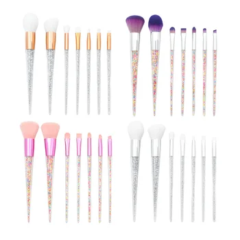 

7Pcs Professional Makeup Brush Kit Comestic Brushes Makeup Tools Comfortable Soft Powder Brushes for Woman (Golden Tube White Br