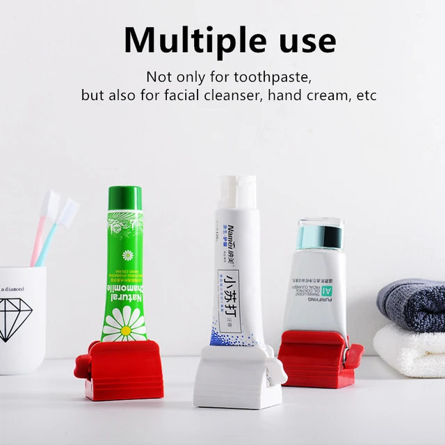 Nuovo dentifricio multifunzione spremiagrumi spremiagrumi manuale dentifricio facile Dispenser di plastica portatile set di accessori per il bagno 2