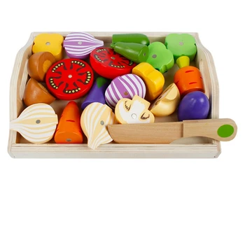 

Children'S Magnetic Stimulation Chess Educational Toys Wooden Kitchen Toys Children'S Cutting Educational Food Toys 23.5*18*5 cm