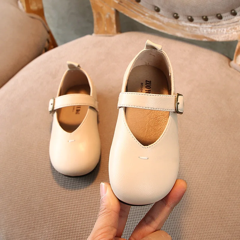 Baby Girls Shoes Spring New Solid Color Flat Toddler Shoes Children Infant Girls First Walkers Soft Bottom Single Shoes SX430