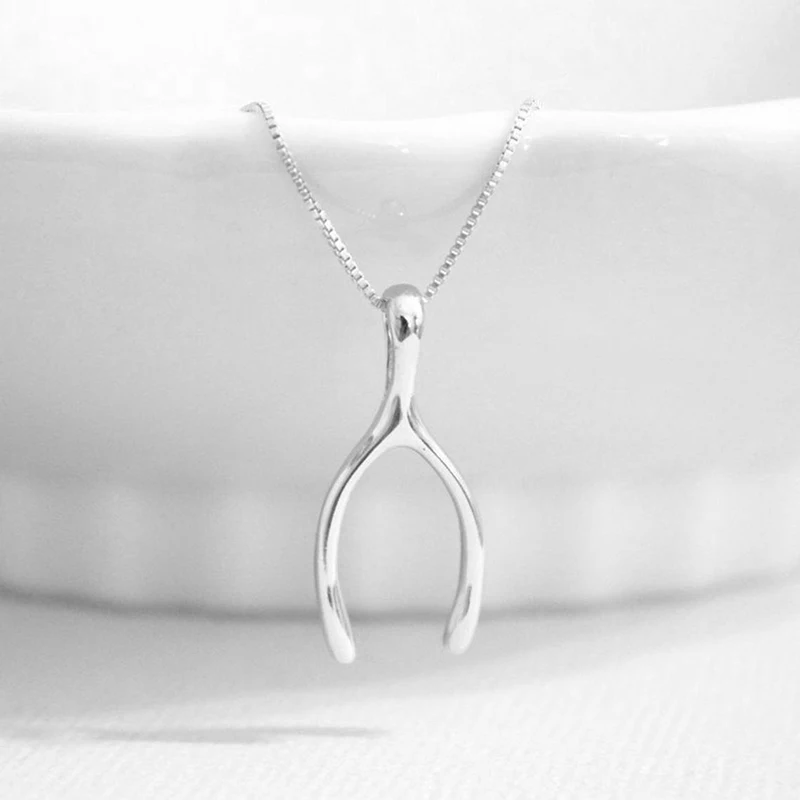 Wishbone Silver Necklace – Lil Pepper Jewelry