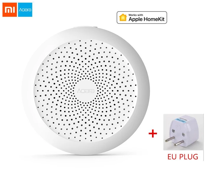 Xiaomi mi jia Aqara Gateway Hub с RGB светодиодный ночной Светильник Smart work с Apple Homekit mi home App International Edition - Цвет: add EU plug