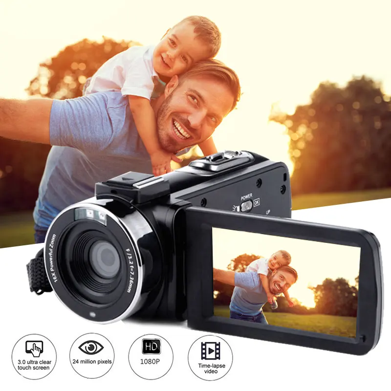 

WIFI Infrared Photography Digital Video Camera Full HD 1080P Portable Camcorders DV 3.0" Rotating LCD Touch Screen 16x Zoom 24MP