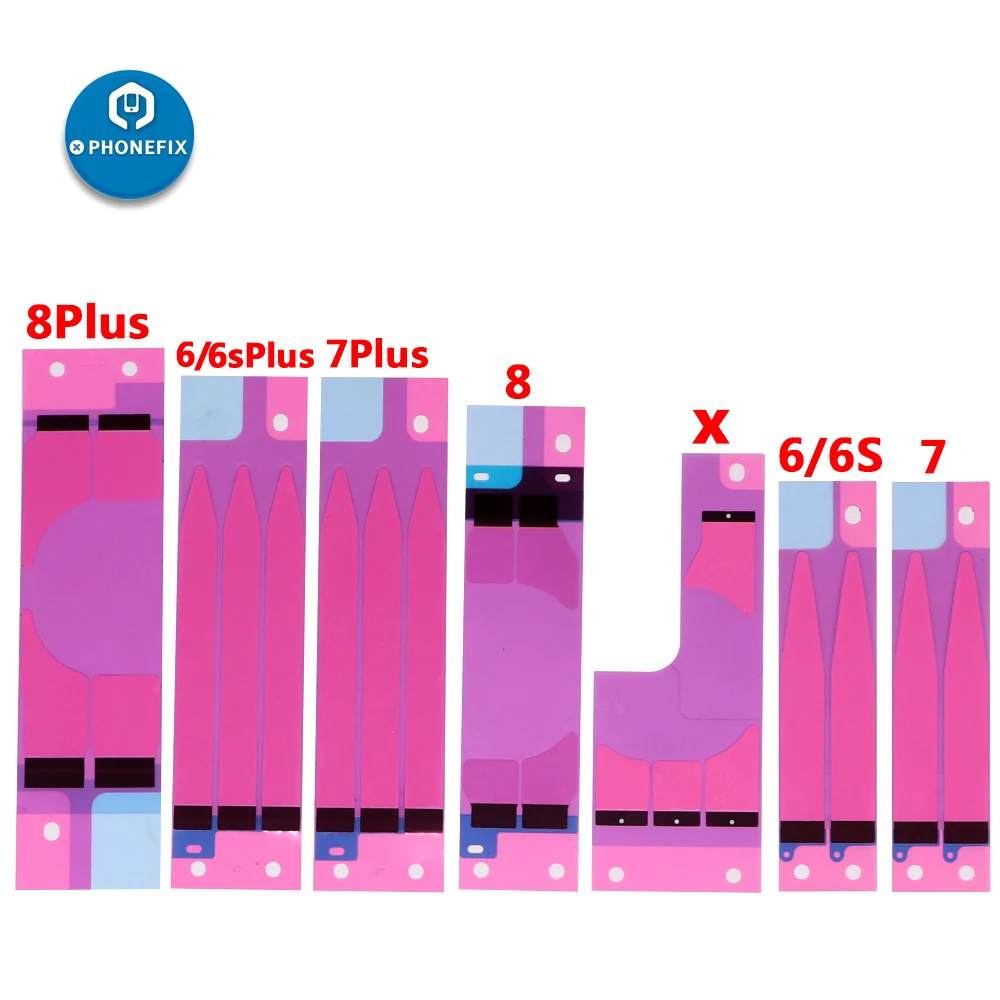 PHONEFIX 10 шт. батарея ремонт клейкая наклейка двойная лента тяга поездки клей запасные части для iPhone 6 6P 6S 7 7Plus 8 8P X