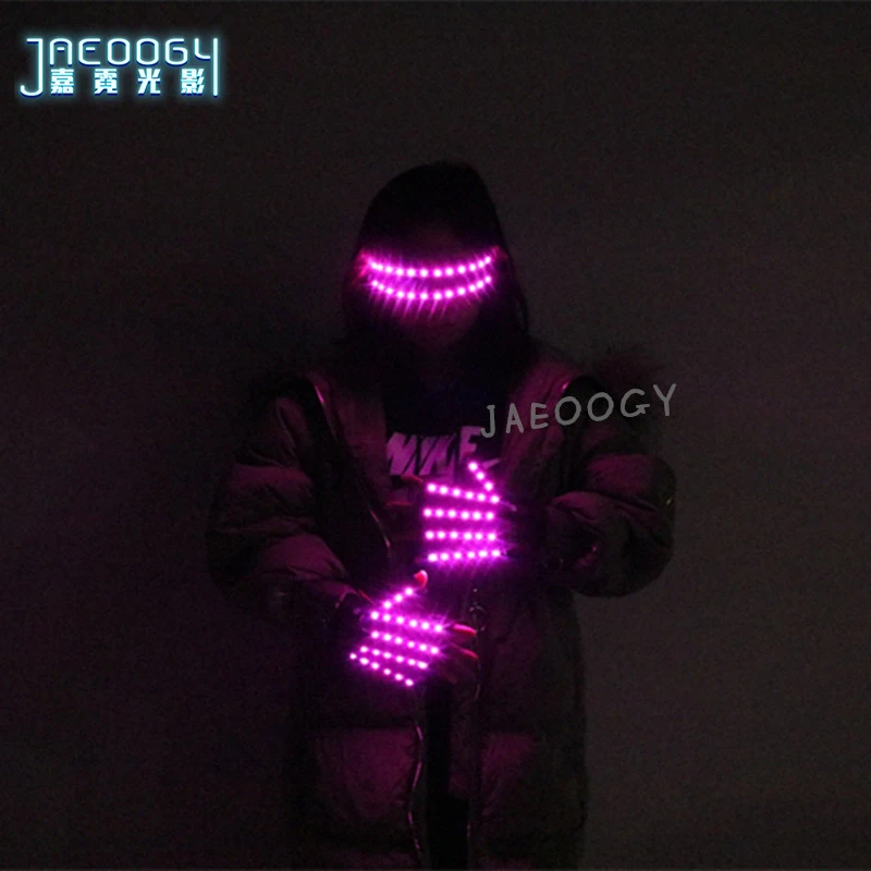 New free Shipping LED Glasses Halloween Party Party Glowing Gloves Stage Dancing Performance Lighted Props DJ Singer Performance