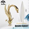 Shinesia Golden Bird Basin Faucet Swan Shape Nordic Luxury Style Hot and Cold Water Mixer Tap for Bathroom Vessel Sink ► Photo 1/6