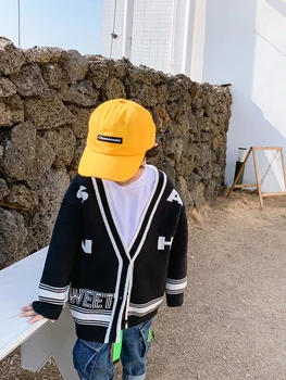 

Children's Sweater Cardigan Boys Spring and Autumn New Sweater Korean Version of Spring Sweater Baby Western Style Spring