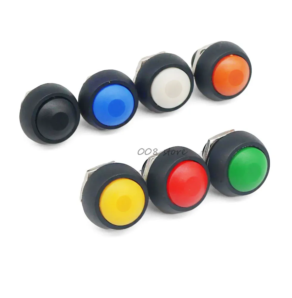 Mini Round Switch SPST 2 Pin PBS-33B-M-6S TWTADE 12PCS 12MM Momentary Push Button Switch Waterproof Switch ON/Off Mini Round Switch SPST 2 Pin PBS-33B-M-6S TWTADE 12PCS 12MM Momentary Push Button Switch Waterproof Switch ON/Off