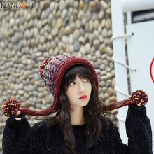 ACCGLORY натуральная кроличья вязаная шапка зимняя женская Рекс кролик шапочка полосатая Теплая эластичная вязаная Настоящий мех кролика шапка