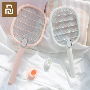 

2colors J&J Electric Mosquito Swatter Rechargeable LED Electric Insect Bug Fly Mosquito Dispeller Killer Racket 3-Layer Net