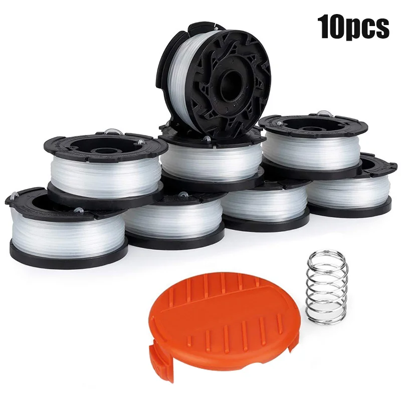30ft .065 Inch Line Grass String Trimmer Spools Caps Spring Kit For