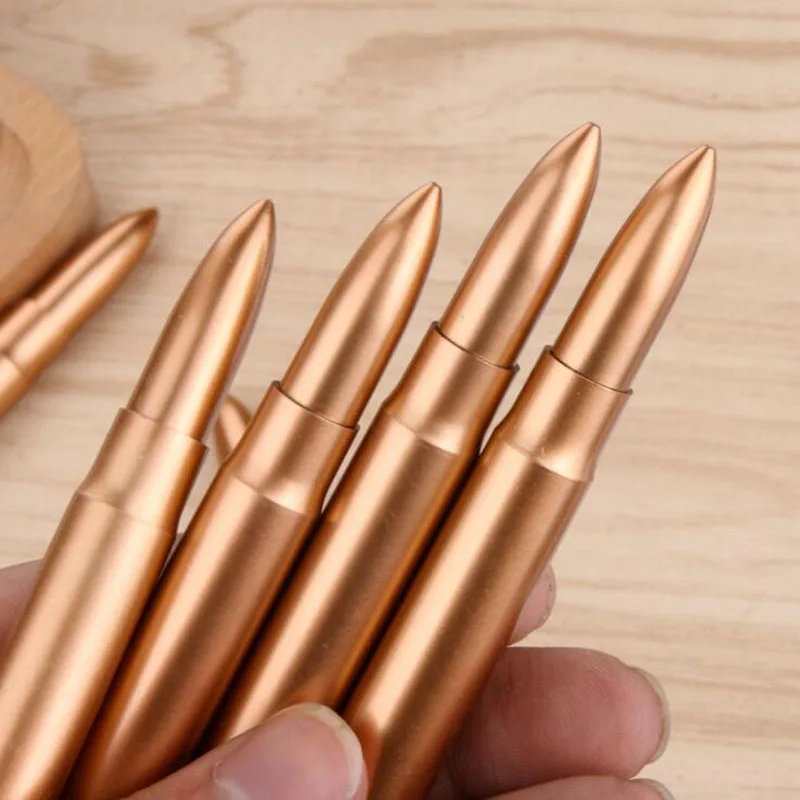 3pcs Portable Outdoor Gold Plastic Bullet Shape Single Ballpoint Pen Mini Pen Writing Pen Student Stationery Office Supplies|Ballpoint Pens| - AliExpress