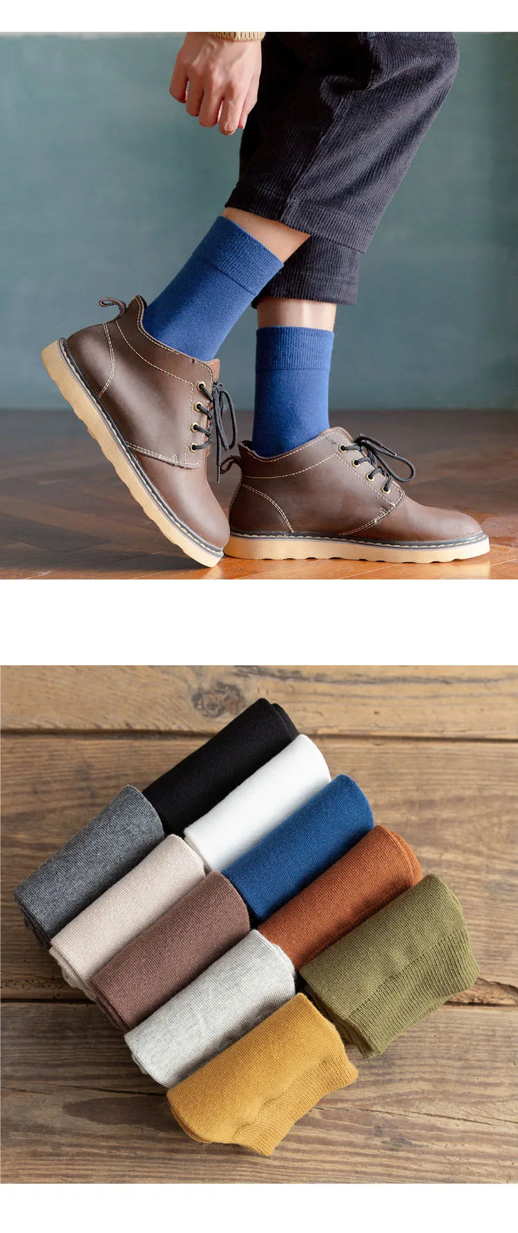 10 Pairs/Lot New Men's Cotton Socks Autumn Winter Business Breathable Male Crew Dress Socks Meias Colorful Fashion Happy Sox Hot