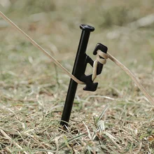 

20/25/30/35/40CM Tent Nail Durable High Strength Steel With Hole Black Ground Stakes For Outdoor Camping Hiking Tent Awning Trip