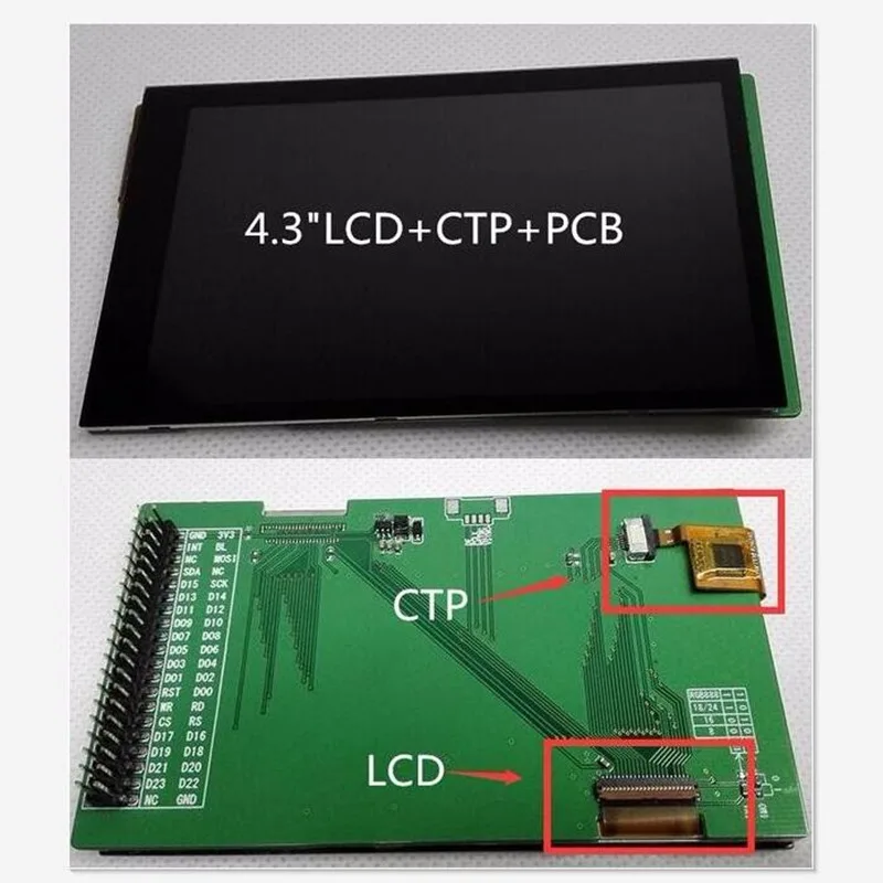 RGB интерфейс 4,3 дюймов TFT ЖК-дисплей модуль емкостный резистивный сенсорный панель 480*800 LG4572B драйвер STM32 оценочная плата