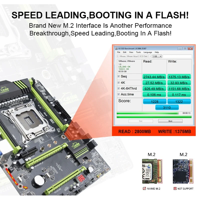 JINGSHA X79P LGA 2011 Motherboard 4-Channel DDR3 64G REG ECC RAM NVME M.2 USB3.0 SATA3.0 Support Intel Xeon E5 V1& V2 Core I7 S