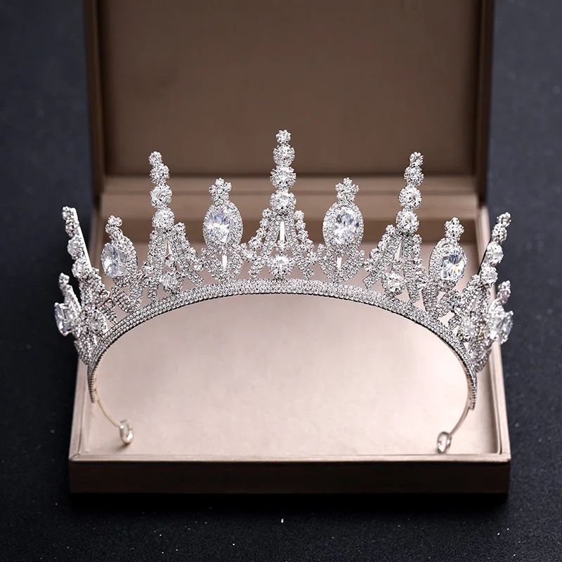 

Mission Ming Crown New Style Europe And America Zircon Large Crown Princess Crown Bride Marriage Headdress Wedding Crown Batch