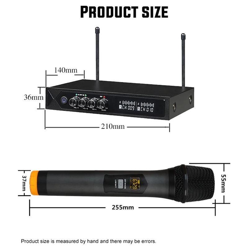 Ktv Wireless Microphone One for Two with Reverb