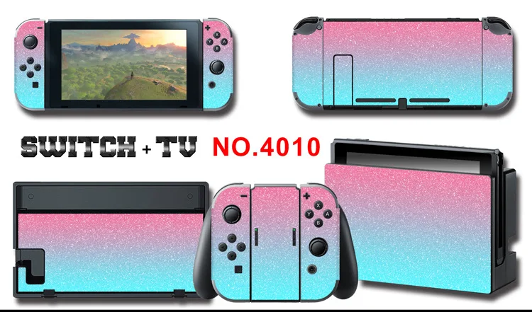 1set New Cute Anime Full Body Sticker for NS Switch Protective Cover Skin Colorful Art for Game Console Joy-Con Controller Decor