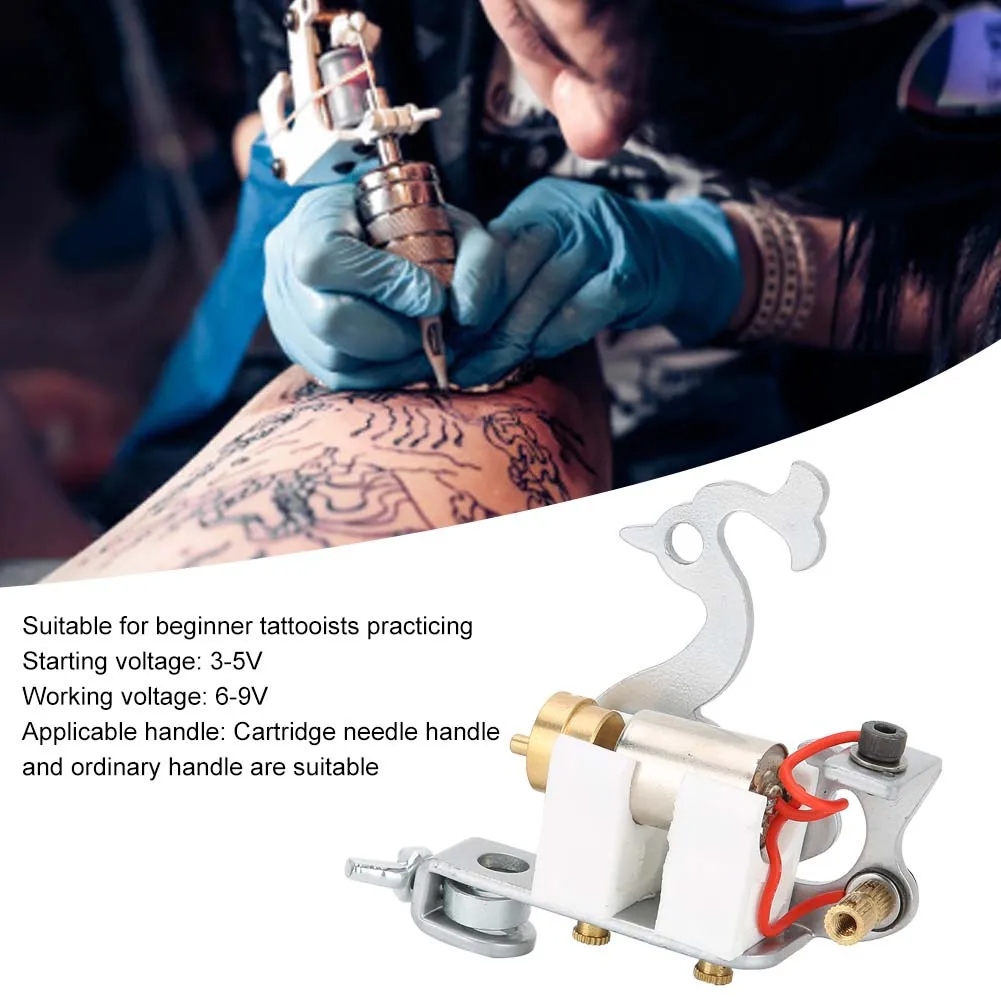 Professional Motor Tattoo Machine Silver Phoenix Shape Strong Power Alloy Tattoos Machines Device for Artists Permanent Makeup bracelet anchor adjustable alloy bracelet in silver size one size