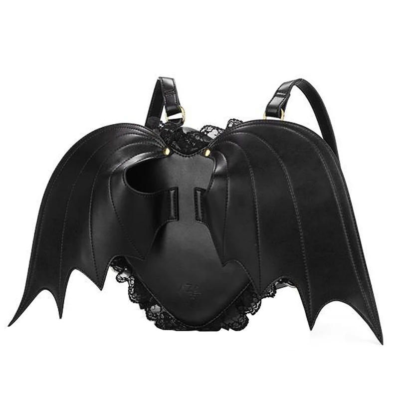 Women Backpack Bat Wing Backpack Punk Stylish Newest School Bag for