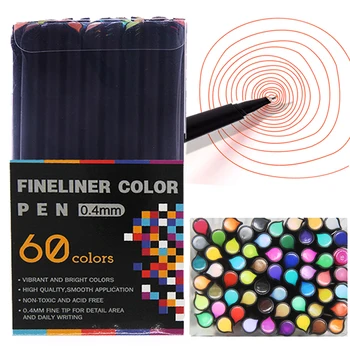 

12/24/48/60 Color Fineliner Pen Set Sketch Drawing Marker school Office Pen Set Art Supplies