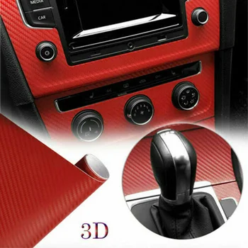 

Durable And Practical 3D Car/Tablet Red Interior Accessories Panel Carbon Fiber Vinyl Wrap Sticker