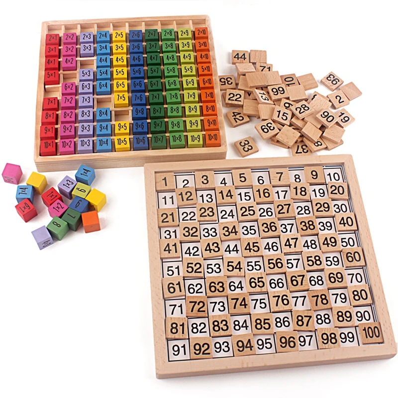 Juguete de matemáticas Montessori para niños, 1-100 tablero Digital, tabla de multiplicación colorida, juguetes para Educación Temprana, material didáctico madera AliExpress Juguetes y pasatiempos