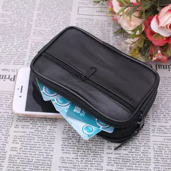 

Women Genuine Leather Coin Card Wallet Pouch Mini Purse Zipper Small Change Bag 23GE