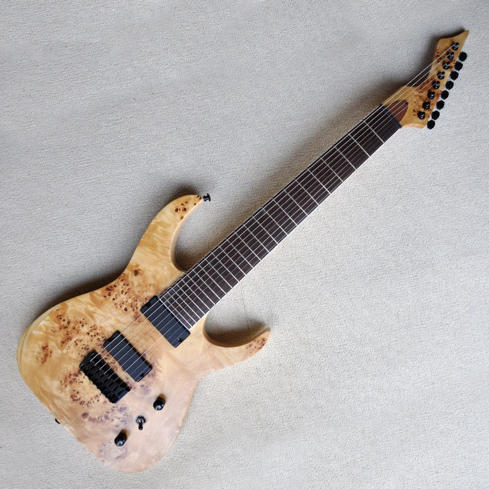 Электрическая гитара с 8 струнами и отпечатком пальца из палисандра черная