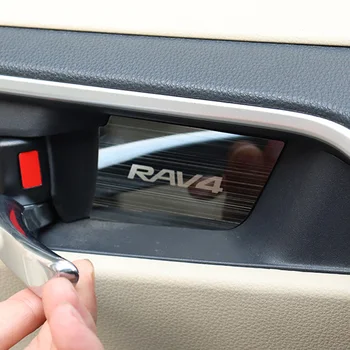 

Car door bowl decorated patch interior Handle Protector Cover sticker for Toyota RAV4 2019 2020 Accessories styling