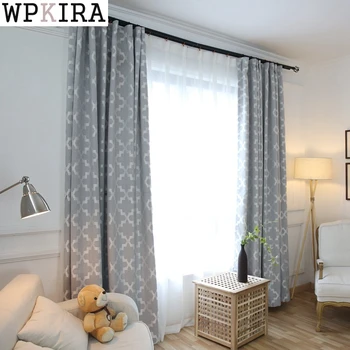 

Pink Rideaux Jacquard Curtains Geometric Gray Modern Window Living Room Curtains Drapes Bedroom Fabric Blackout Curtinas S145&30