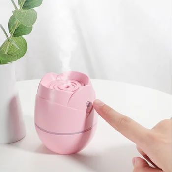 

200ML Rose Ultrasonic Air Humidifier Aroma Essential Oil Diffuser for Home Car USB Fogger Mist Maker LED Romantic Night Lamp