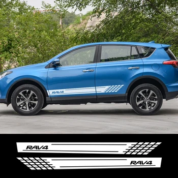 

For Toyota Rav4 Car Both side Skirt Sticker Auto Vinyl Wrap Racing Stripes Decals Automobiles DIY Styling Tuning Car Accessories