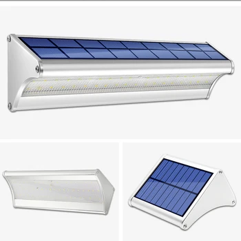 

Solar Powered Wall Light Aluminum Alloy Housing Waterproof Outdoor Solar Lights 120° Radar 48 LED Security Wall Lights Flood Lig