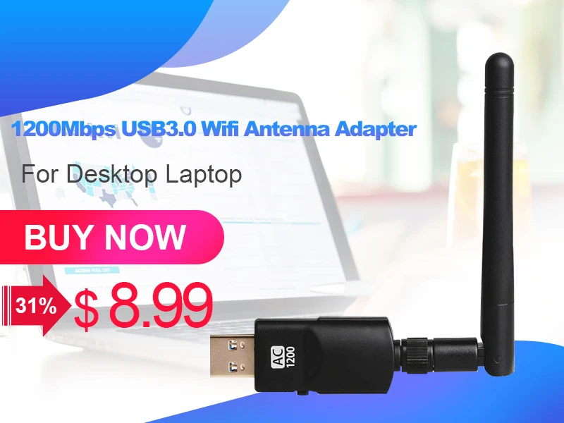 Мини USB3.0 Wifi адаптер 1200 Мбит/с двухдиапазонный 2,4 ГГц 5,8 ГГц RTL8812BU беспроводная WiFi сетевая карта для настольного ноутбука Прямая поставка