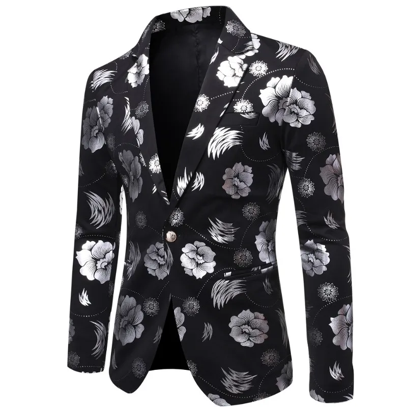Jacket for Men Spring Autumn Suit Jacket Hot Stamping Slim Fit Male Blazer Fashion Formal Jacket Man Fashion Men Suit Jacket