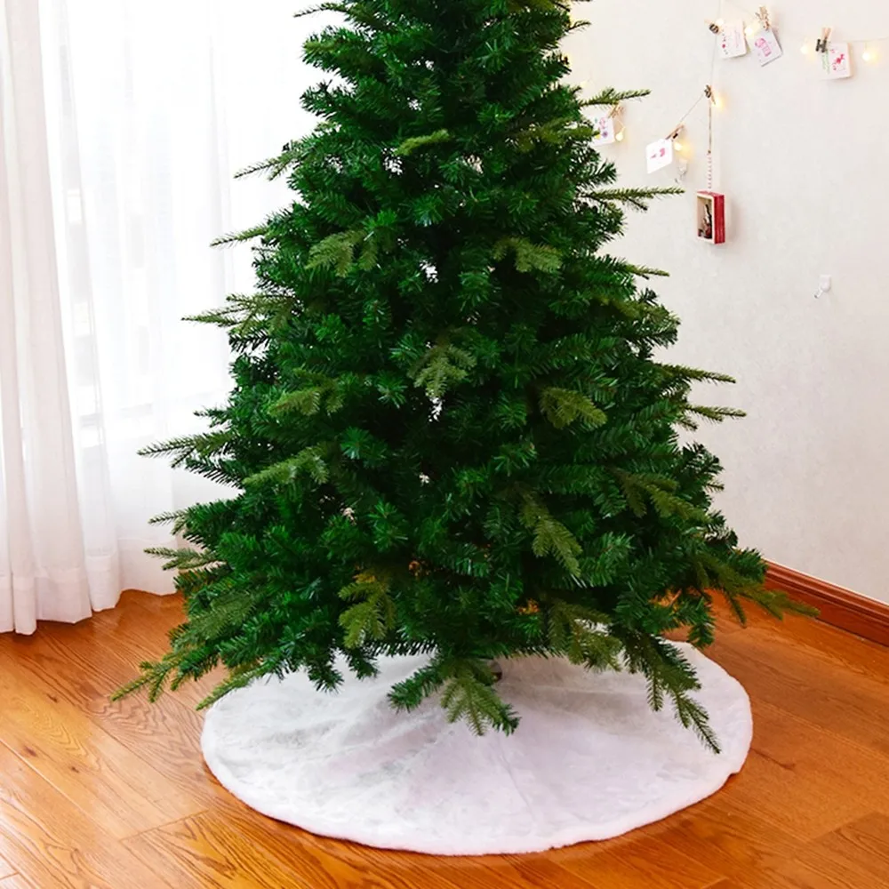

Christmas Tree Skirt Apron Soft White Tree Pad Floor Xmas Tree Mat Cover Xmas Party Home Decoration Xmas Gift