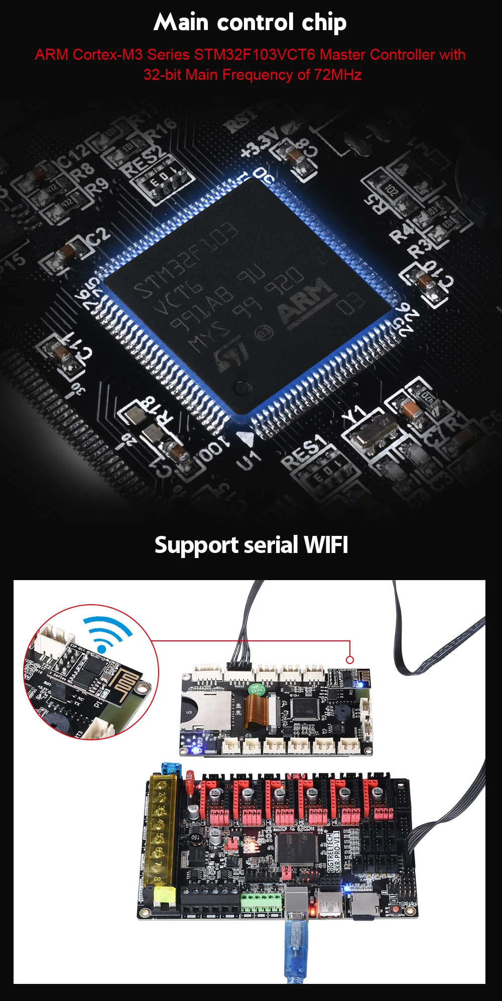 BIGTREETECH TFT35 V2.0 умный контроллер Wifi Дисплей TFT3.5 дюймов сенсорный экран 3d принтер части для SKR V1.3 PRO mini e3