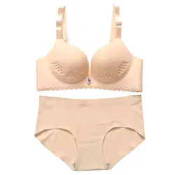 Sexy Underwear Set Women Comfort Soft Wire Free Breathable Push Up Bra Girl Detachable Adjusted-Straps Bras And Panty Sets