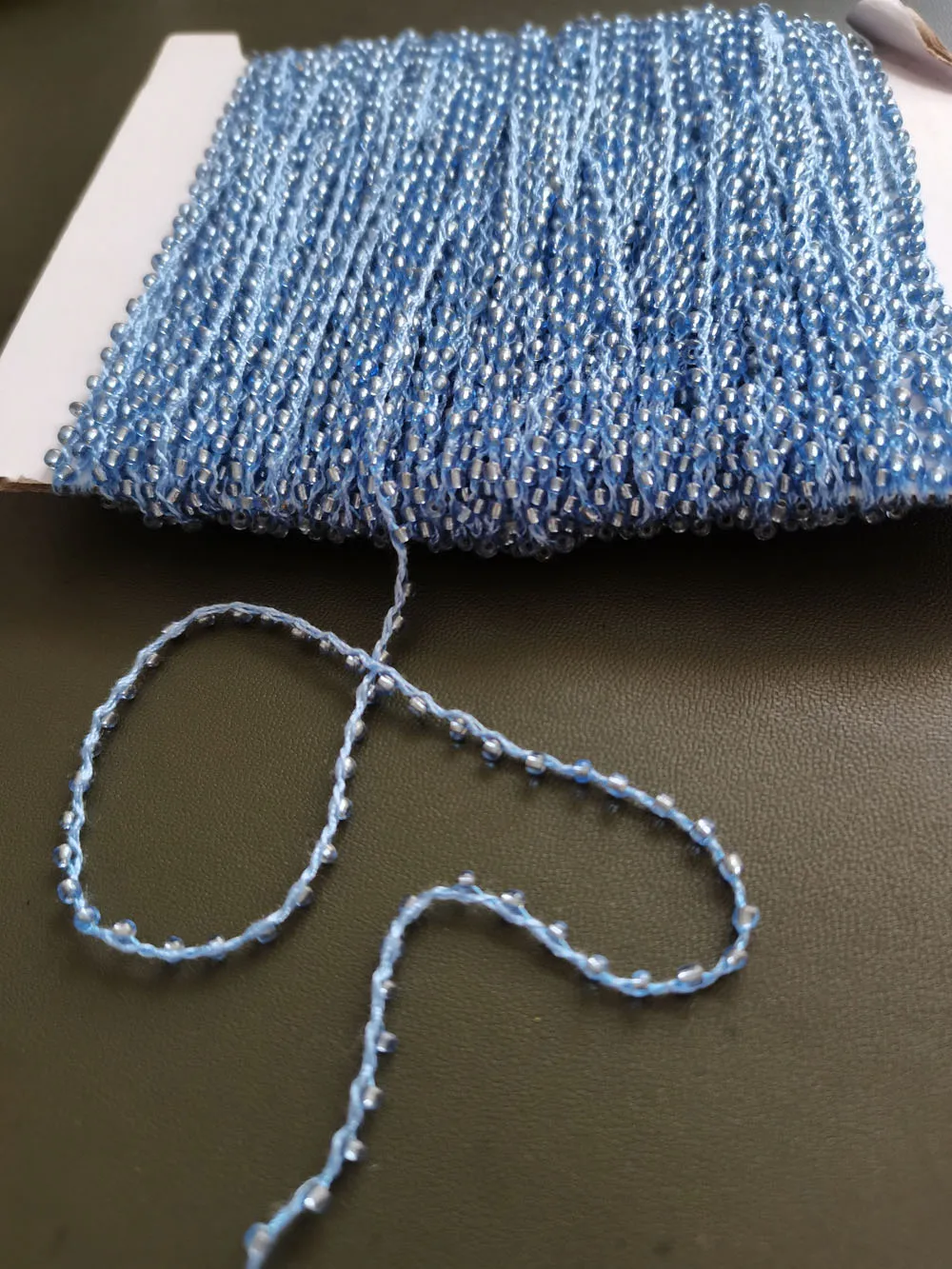 2mm*5yards blue acrylic beaded trimming for clothing wedding dresses DIY sewing accessories trim for tailor