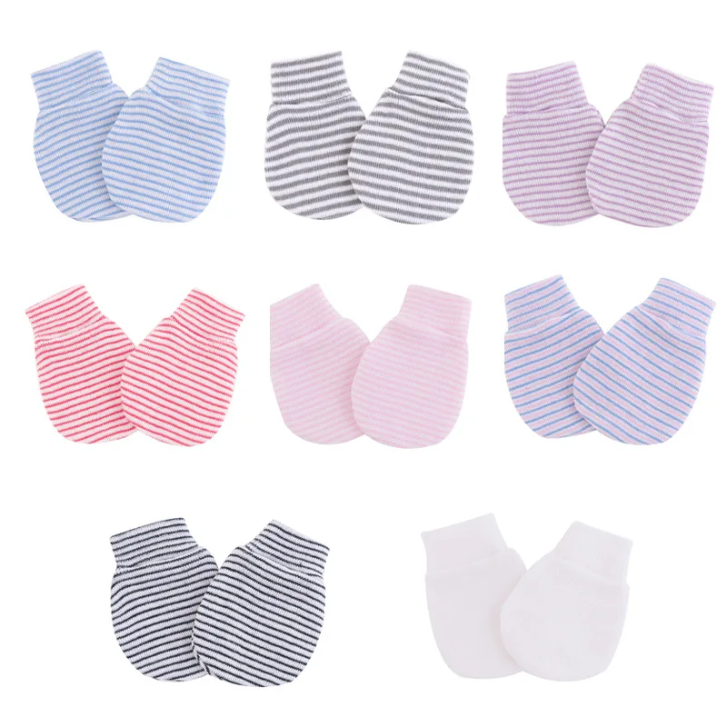 Summer thin solid color infant gloves baby gloves fashion anti scratching newborn protection face cotton scratch mittens