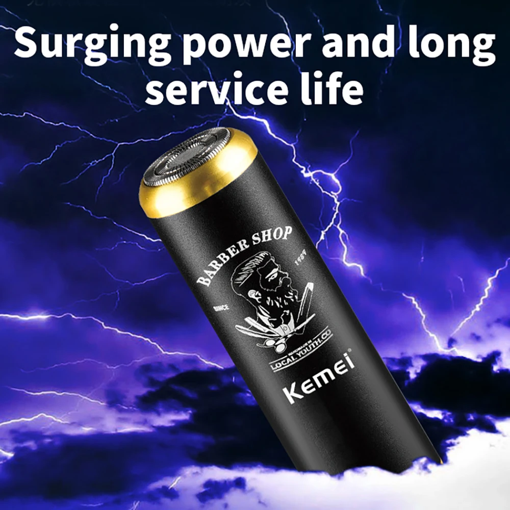 Kemei KM-T10 Electric Shaver Mens Single Net Floating Shaver Beard Hair Trimmer Face Cleaner Portable Travel Washable